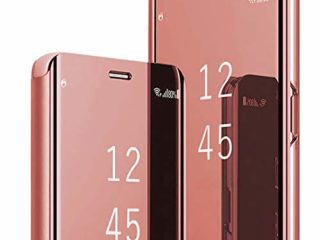 Funda Compatible con Xiaomi Mi 11 Lite 5G / 4G Carcasa Espejo Mirror Flip Caso Clear View Standing Cover Xiaomi Mi 11 Lite Case PU Cuero Fundas Protectora 360°para Xiaomi Mi 11 Lite 5G /4G 6,55"