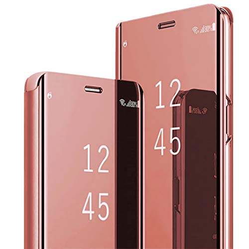Funda Compatible con Xiaomi Mi 11 Lite 5G / 4G Carcasa Espejo Mirror Flip Caso Clear View Standing Cover Xiaomi Mi 11 Lite Case PU Cuero Fundas Protectora 360°para Xiaomi Mi 11 Lite 5G /4G 6,55"