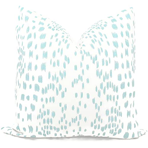 Funda de cojín para piscina, color blanco y aguamarina claro