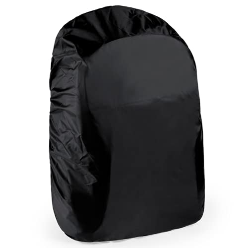 Funda Mochila Impermeable | Válida para Mochilas Escolares Montaña Senderismo Trekking | Bolsa Impermeable Ajustable a Todas Las Tallas | Cubierta Protectora Anti Lluvia para Mochilas Ruedas (Negro)