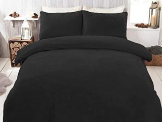Funda Nórdica Negra Funda Nórdica Reversible De Forro Polar Ropa De Cama De Microfibra Suave con 2 Fundas De Almohada 200x200cm