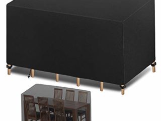 Funda para Muebles de Jardín, Funda Protectoras Muebles Jardin, Cubierta de Muebles de Mesas Rectangular, Cubierta de Mesa de jardín, Cubierta de Exterior Impermeable, Anti-UV (180 x 120 x 74cm)