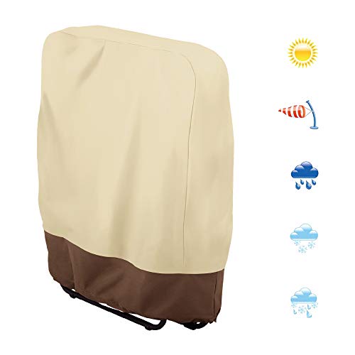 Funda para sillas plegables para exteriores, tela impermeable Oxford 190T, 93 x 82 cm, color beige