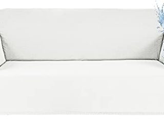 Funda Sofa 2 Plazas Impermeable Fundas para Sofa Elasticas con Brazos, Funda de Sofa Ajustables Antideslizante Protector Fundas Sofa, Blanco