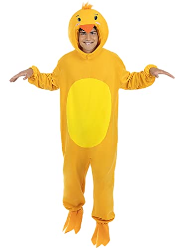 Funidelia | Disfraz de Pollito para hombre ▶ Animales, Gallina, Pollo, Gallo - Disfraz para adultos y divertidos accesorios para Fiestas, Carnaval y Halloween - Talla M-L - Amarillo