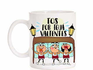 FUNNY CUP Taza Tos por Igua Valientes. Semana Santa, Costalero. Taza Divertida para Nazarenos, cofrades, penitentes, capillitas. (Tos por igua)