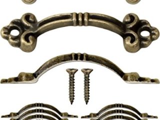 FUXXER® - 12 mini tiradores de muebles antiguos, para cajas, cajones pequeños, baúles, diseño vintage de bronce antiguo, 4,8 x 1,4 cm, juego de 12 unidades, incluye tornillos.
