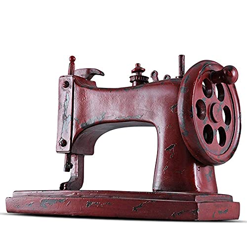 FWEOOFN Decoración Escultura-Máquina de Coser y Acolchar Puntadas Paso Auto-Tamaño Ojales Mesa Ancha (Color : Rojo) (Rojo)