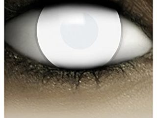 FXCONTACTS Lentes de contacto de Halloween de color, lentilla de motivo blanco, 1 par, un solo uso sin receta, disfrazarse como un DEAD ZOMBIE