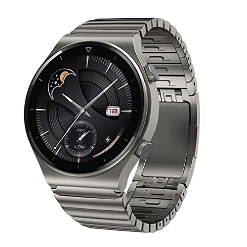 G-RF Bandas De Repuesto para Huawei Watch GT / GT2 Pro / GT2 / ECG Series/para Porsche, Metal De Acero Gris Titanio Correa (Quick Release,Gris)