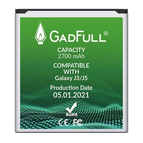 GadFull Batería de reemplazo para Samsung Galaxy J3 / J5 | 2021 Producción | Corresponde al Original EB-BG530BBE | Compatible con Galaxy Galaxy J3 2016 SM-J320F | J5 SM-J500F | SM-G530F | SM-G530H