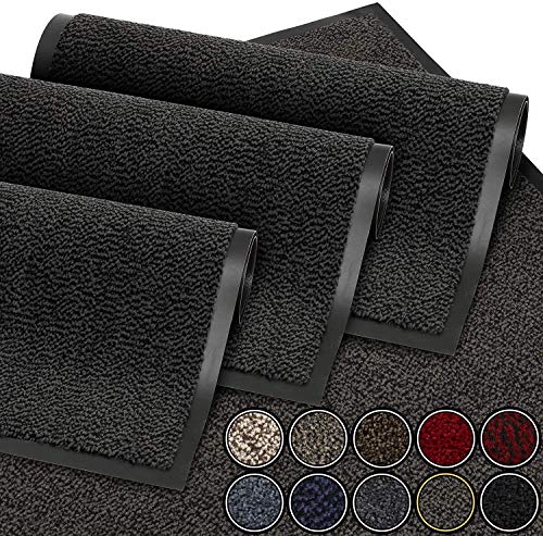 GadHome Felpudo de Entrada, Antracita Negra 40x60 cm |Alfombra Exterior para Puerta, Impermeable, Lavable para Atrapar Suciedad para Recibidor|Alfombrilla Antideslizante, Pasillo, Cocina, Dormitorio