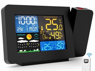 Gafild Estación Meteorológica, Termómetro Higrómetro con Pantalla a Color, Alarmas, Pronóstico del Tiempo, Alertas de Temperatura, Monitor de Humedad, Hora, Fecha, para Uso Interior y Exterior.