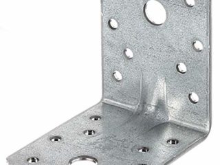 GAH-Alberts - Juego de escuadras de ángulo para atornillar (carga pesada, galvanizadas, con reborde, tamaño grande)