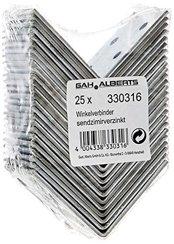 GAH-Alberts - Juego de escuadras de ángulo para atornillar (galvanizadas, tamaño grande)