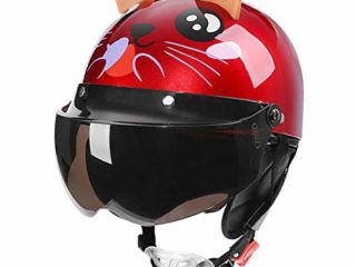 Galatée Casco de Bici para Niños Patinetes Eléctricos Riciclos Skateboarding y Bicis, Viene con una Cálida Bufanda y Visera de Protección Facial (Lindo Raton, Edad 2-12 años)