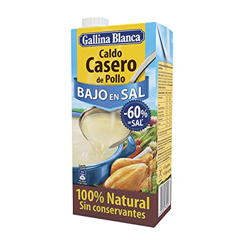 Gallina Blanca Caldo Casero de Pollo Bajo en Sal, 100% Natural, 1L
