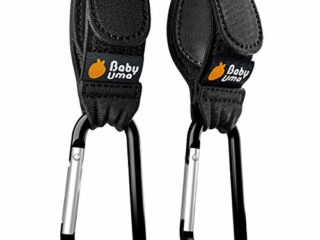 Ganchos Carro Bebé de Baby Uma - para Colgar Tus Bolsas de Compra, Bolso o Cambiador en el Manillar de la Sillita, Cochecito o Carrito Bebé. Pack de 2. Ajuste Universal (Negro)
