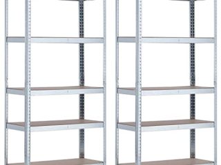 Garden House Garage 91 Pack 2 Estanter?as Modulares Galvanizadas con 5 Baldas Ajustables 180x90x40cm 875Kg GH91