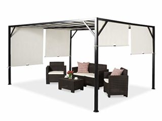 Garden Point Pérgola de Terraza Santorini | 300 x 400 cm jardín para Cubrir Muebles de jardín y Jacuzzi | Montaje fácil | Crema