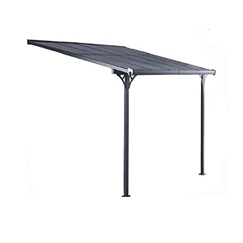 GARDIUN KIS13008 - Pérgola de Pared Elliot - 8 m² 313x254x220/260 cm Aluminio y Policarbonato
