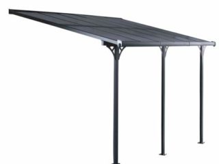 Gardiun KIS13015 - Pérgola de Pared Elliot - 15 m² 495x300x225/270 cm Aluminio y Policarbonato