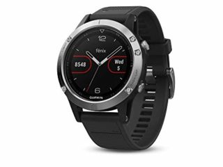 Garmin Fenix 5 Plata con Banda Negra 47 mm Premium Multisport GPS y GLONASS (Reacondicionado)