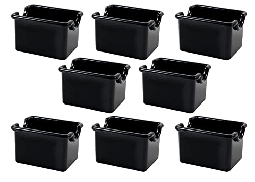 Garnet 9014 - Porta bolsitas de azúcar para Mesa de Bar, de plástico, Color Negro, Apto para lavavajillas, Juego de 8 Unidades, Fabricado en Italia