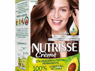 Garnier Nutrisse Creme Coloración Nutritiva Permanente, Tinte 100% Cobertura de Canas con Mascarilla Nutritiva de 4 Aceites - Tono 5.35 Chocolate