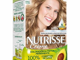 Garnier Nutrisse Creme Coloración Nutritiva Permanente, Tinte 100% Cobertura de Canas con Mascarilla Nutritiva de 4 Aceites - Tono 8 Rubio Claro