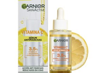 Garnier Sérum Antimanchas con 3,5% Vitamina C, Niacinamida y Ácido Salicílico. En 6 días reduce las manchas. Eficacia aprobada por laboratorios. Vegano, aprobado por Cruelty Free International