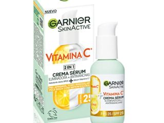 Garnier, Sérum Facial Iluminador y Anti Manchas 2 en 1, Con 20% Vitamina C y SPF25, No graso, Clínicamente probado, 50 ml
