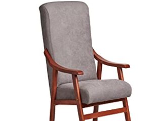 Gasten a gusto Silla con Brazos. Especial para geriátrico, Personas Mayores con la Espalda Recta. Tapizado en Tela o Polipiel. Color Gris (Medidas: 115 * 55 * 68 cm.)