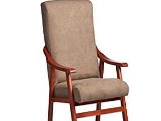 Gasten a gusto Silla con Brazos. Especial para geriátrico, Personas Mayores con la Espalda Recta. Tapizado en Tela o Polipiel. Color Tostado (Medidas: 115 * 55 * 68 cm.)