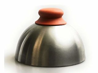 Gastronette Campana para hamburguesas, campana naranja, para asar y derretir hamburguesas, campana para filetes de hamburguesas, trae queso al derretir la plancha de acero inoxidable
