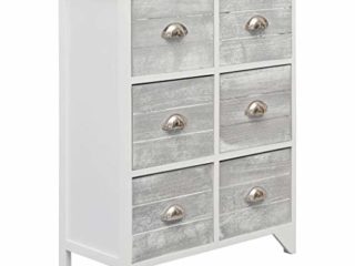Gawany Armario Auxiliar 6 Cajones Armario de Almacenamiento Muebles Auxiliares para Dormitorio Habitación Oficina Madera de Paulownia Gris 60x30x75 cm