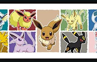 GB Eye de Pokemon Eevee evolución Impresión enmarcada, Multicolor, 30 x 75 cm
