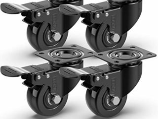GBL - 4 Ruedas para Muebles + Tornillos 200KG | 50mm Ruedas Giratorias, Rueda Pivotantes, Ruedas Con Freno Industrial Con Placa de Montaje