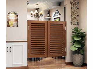GDMING Puerta De Café con Puerta Abatible con Persiana, Mediterráneo De Madera Puerta del Salón con Bisagra De Acero Inoxidable por Partición De Barra Corredor Mostrador De Caja De La Tienda
