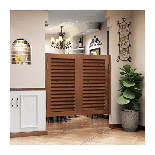 GDMING Puerta De Café con Puerta Abatible con Persiana, Mediterráneo De Madera Puerta del Salón con Bisagra De Acero Inoxidable por Partición De Barra Corredor Mostrador De Caja De La Tienda