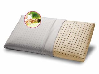 GEEMMA s.r.l. Cojín 100 % látex 40 x 70 cm H12 cm. Almohada para cama con diseño de jabón con tejido de algodón extraíble y lavable, colchón hipoalergénico – Milk