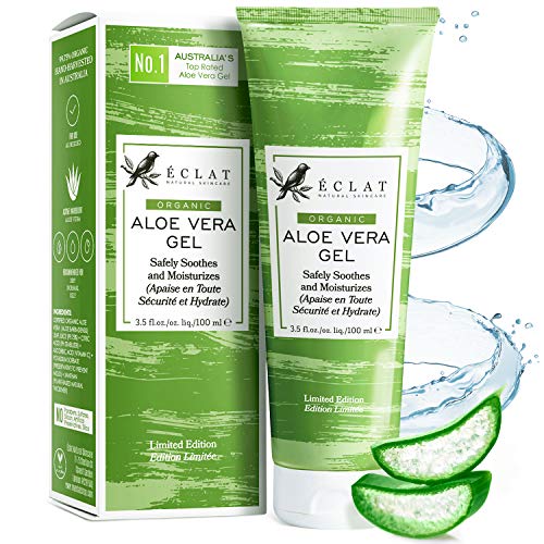 Gel de Aloe Vera (99,75%) ORGÁNICO - COSECHADO A MANO Y PRENSADO EN FRÍO en Australia - PULPA REAL (NO POLVO) - 100% Natural, VEGANO y NO DILUÍDO - Aprobado por Dermatólogos