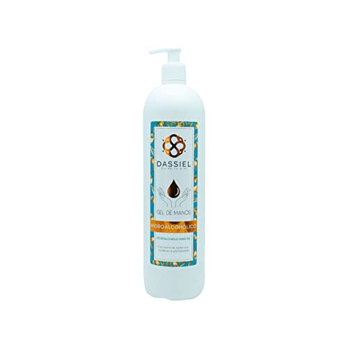 Gel de manos hidroalcohólico | 70% de alcohol | Tamaño 1 litro | Gel desinfectante | Antiséptico de manos | Gel desinfectante de manos | Marca Dassiel