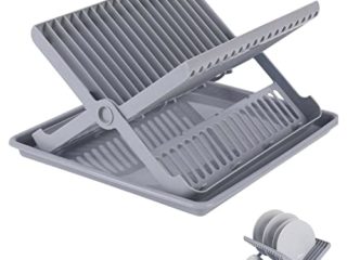 Generico IKLOB Store - Escurreplatos Plegable con Bandeja Goteo, Escurreplatos con Bandeja De Goteo Y Soporte