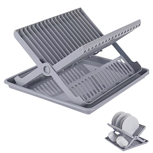 Generico IKLOB Store - Escurreplatos Plegable con Bandeja Goteo, Escurreplatos con Bandeja De Goteo Y Soporte