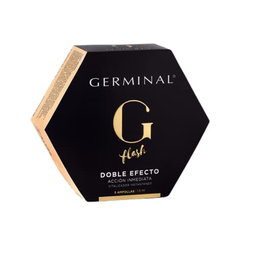 Germinal Doble Efecto Flash - Sérum Facial, Lifting Inmediato, con Proteínas de Maíz y Extractos de Ginseng, Acción Inmediata - 5 Ampollas de 1,5ml