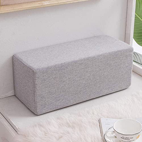 GGoty Soporte de cojines para sofá, reposabrazos rectangular, almohada rellena, espuma extraíble, lavable, portátil, almohada (20 x 20 x 50 cm), color gris