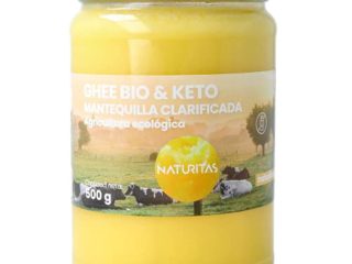Ghee Mantequilla Clarificada Bio 100 % Naturitas 500 gr | Agricultura ecológica | Ideal para dietas Cetogénicas | Dietas Keto | Vacas alimentadas con pastos ecológicos | Sin lactosa