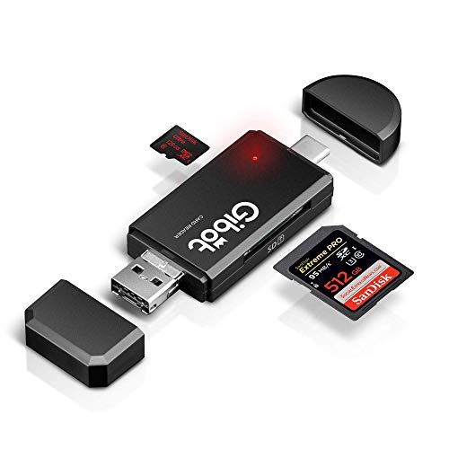 Gibot Lector de Tarjetas Tipo C y Micro USB OTG,a USB 2.0 SD,Adaptador Micro SD para Samsung,Huawei,Smartphone Android,Macbook y PC Portátil