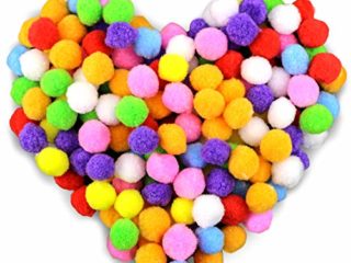 Gifort Pompones, Coloridos Pompones Balls, 250pcs / 2.0-2.5cm Bolas de Peluche Mullidas para Bricolaje, Manualidades y Decoraciones